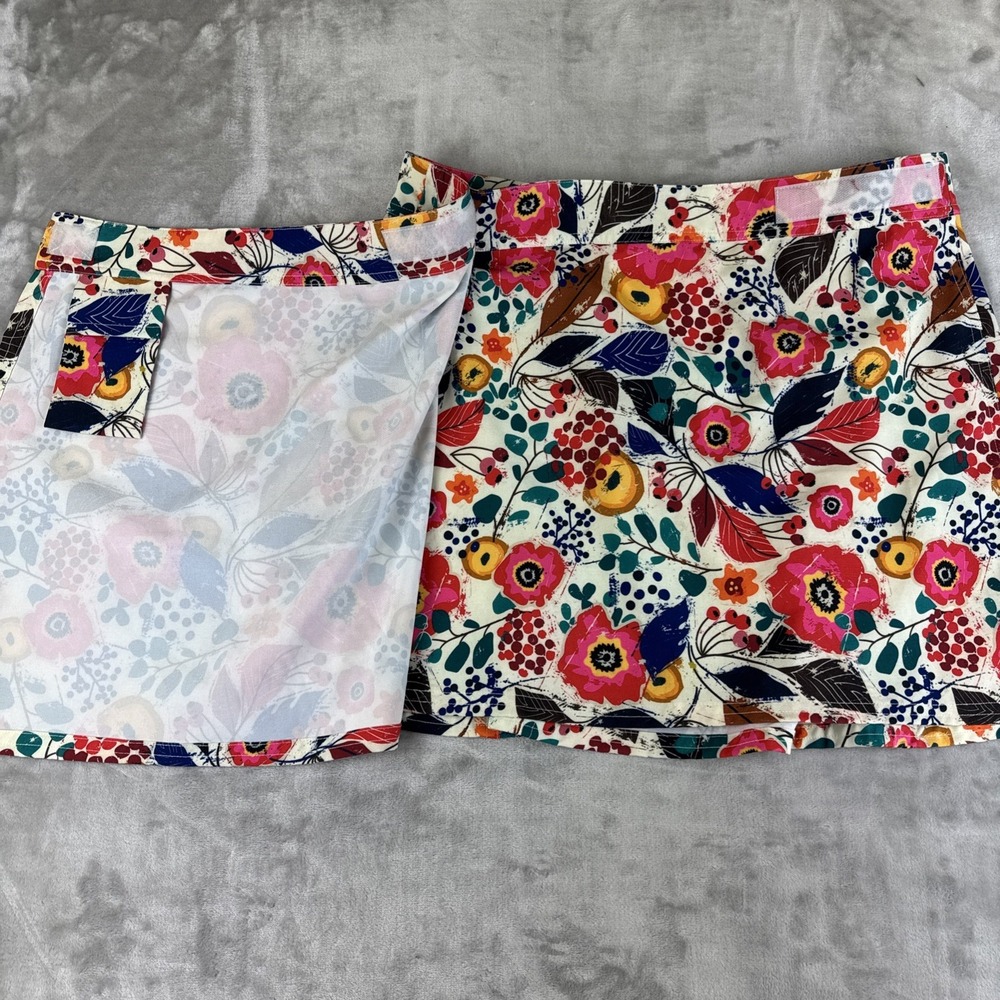 Rip Skirt Cover Up Women's M‎ White Floral Wrap Around Adjustable Pocket (1278) - Picture 5 of 10